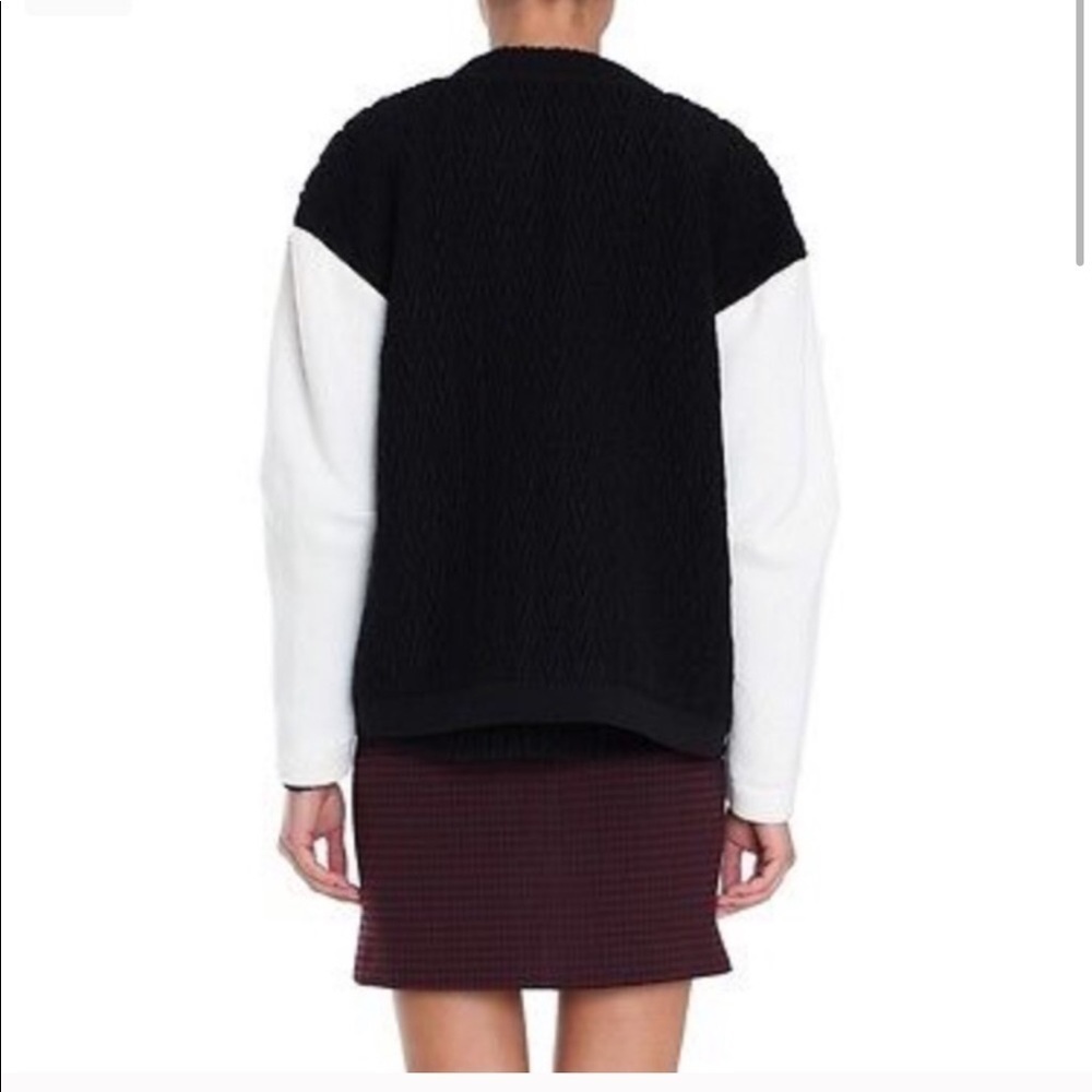 Tibi / Bomber Knit Jacket Varsity Patchwork Cable - image 2